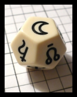 Dice : Dice - Divination Dice - Koplow Black and Ivory Astrology Die Gen Con Aug 2009